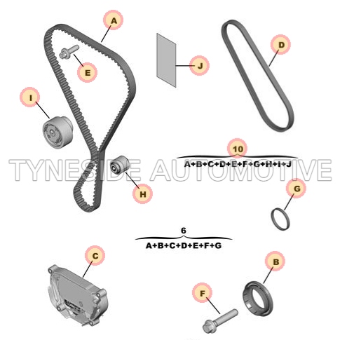 Genuine PSA Complete Timing Belt Kit (EB2F Engines) - 1654515680